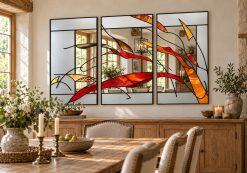 Autumn mirror in a country dining room art wall mirror
