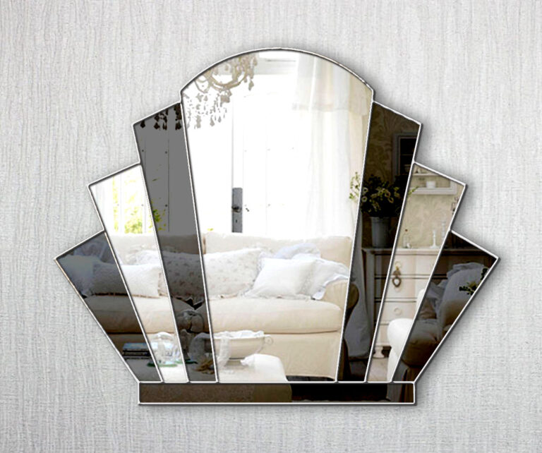 Rialto Original Handcrafted Art Deco Full Length Dressing Wall Mirror with a Gold Trim Bespoke