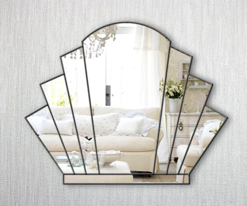 gatsby art deco over mantle fan wall mirror