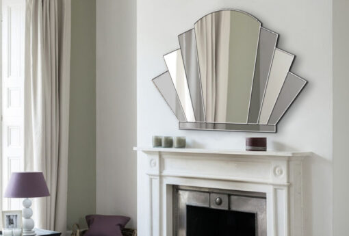 gatsby art deco over mantle fan wall mirror