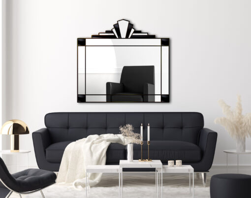 Juliette in black art deco wall mirror