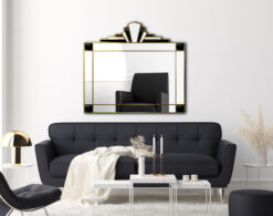 Juliette in gold art deco wall mirror