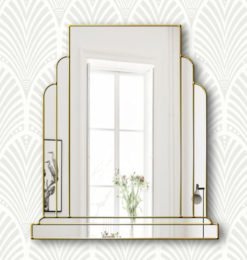 Ritz gold trim art deco wall mirror