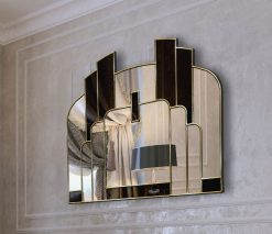 savoy gold room art deco wall mirror