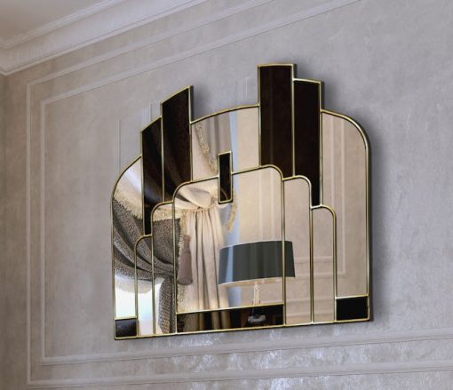savoy gold room art deco wall mirror