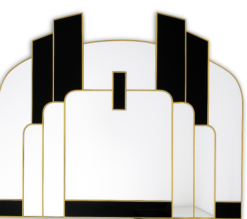 savoy gold art deco wall mirror
