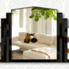 Serenity black glass black trim wall mirror