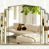 Serenity clear gold trim wall mirror