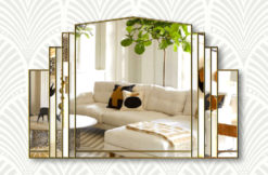 Serenity clear gold trim wall mirror