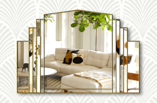 Serenity clear gold trim wall mirror