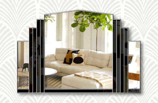 Serenity black silver trim wall mirror