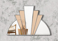 Sydney silver art deco fan wall mirror