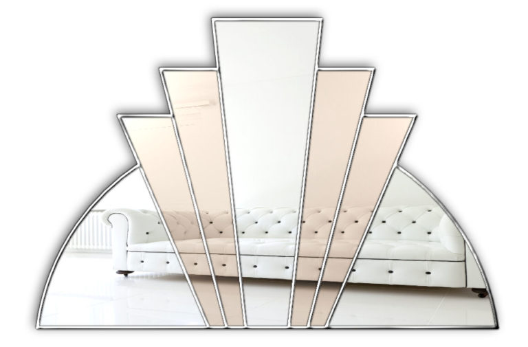 Sydney Original Handcrafted Art Deco Fan Wall Mirror in Bronze and