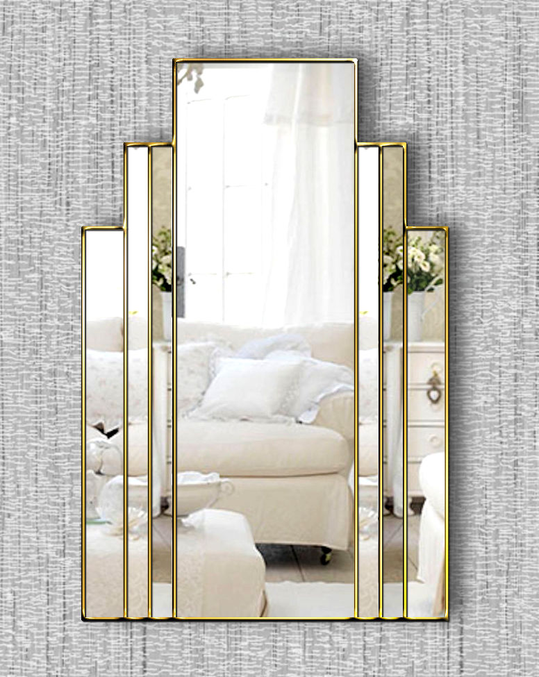 Brooklyn Original Handcrafted Art Deco Wall Mirror With Gold Trim - Bespoke  Mirrors | Art Deco Mirrors | Custom Made Mirrors