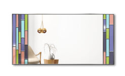 Chameleon modern rowdy ith silver trim wall mirror