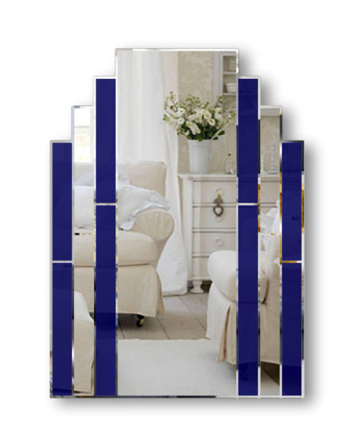 classic deco polished blue are deco wall mirror
