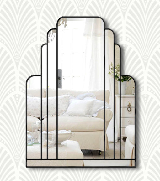 manhattan black art deco mirror