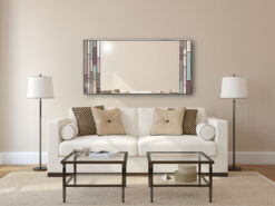 Chameleon modern tranquil winter with silver trim wall mirror