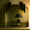 savoy gold art deco wall mirror