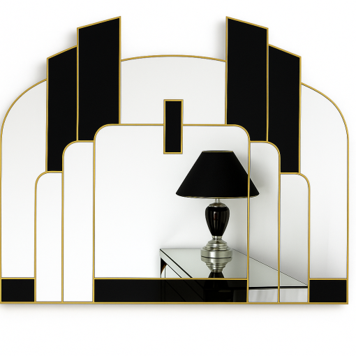 savoy gold art deco wall mirror