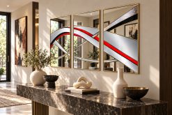 akira hallway black red white gold trim mirror art wall mirror