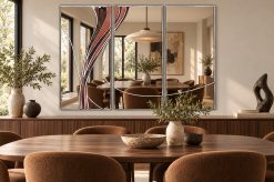 vortex autumnal silver trim dining room wall art mirror