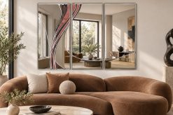 vortex autumnal silver trim living room wall art mirror