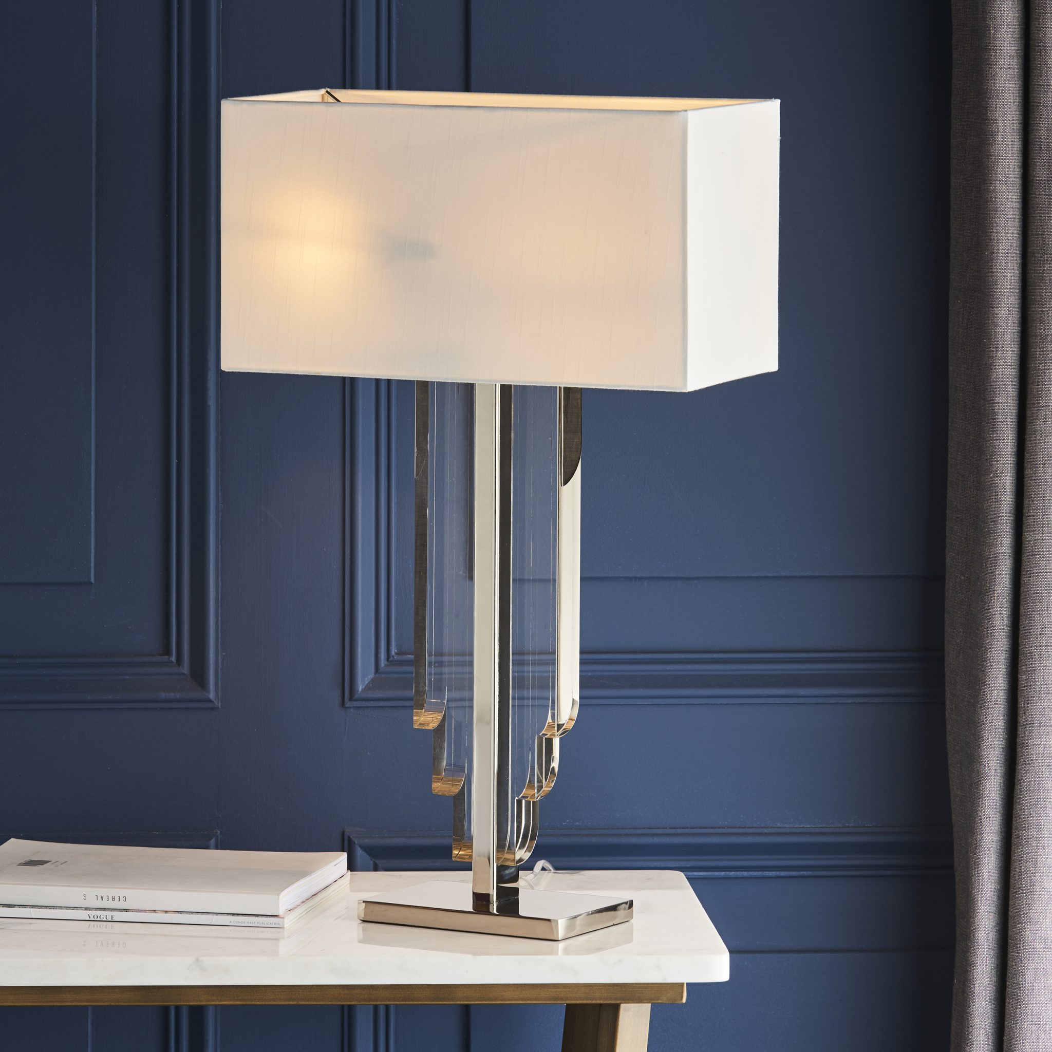 Art deco store gold lamp
