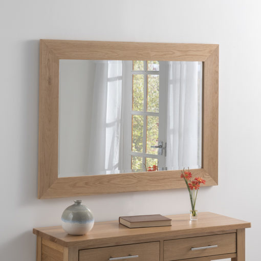 wooden framed wall mirror