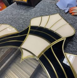 amelia cream detail black silver trim art deco wall