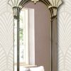 amelia art deco cream and black wall mirror