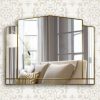 essence wallpaper gold trim art deco wall mirror