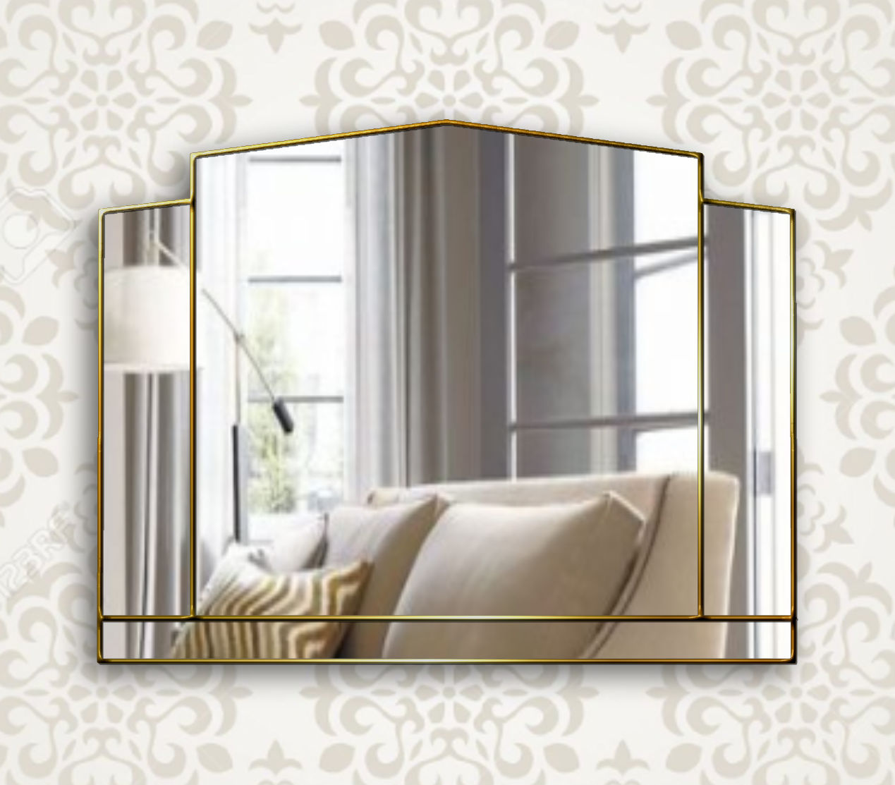 Essence Original Handcrafted Over Mantle Wall Mirror Stock Clearance in  either gold, black or silver 86x102cm - Bespoke Mirrors | Art Deco Mirrors  | Custom made Mirrors