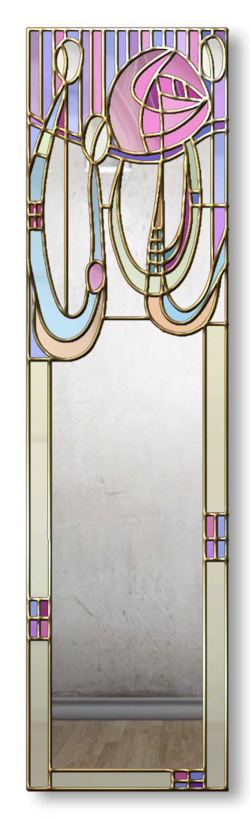 Anabel Handcrafted finished in Gold Trim Rene Mackintosh Mirror