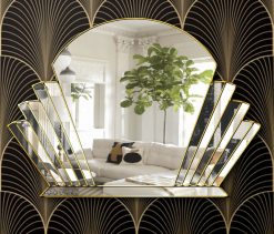 venus art deco gold wall mirror