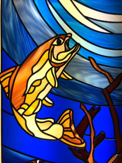 Fish Original Coloured Stained Glass Art Bespoke Mirrors Art Deco Mirrors Custom Made Mirrors