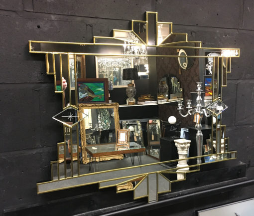 art deco gold wall mirror