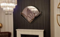 clarice crop grey black gold room art deco wall mirror