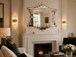 mia in gold art deco wall mirror