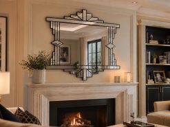 mia in black art deco fan wall mirror