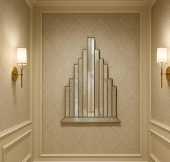 The New York Art Deco Wall mirror is a stunning and unique mirror that will create a lasting impression on all art deco enthusiasts with its vertical, spire-like mirrored panels, slightly angled to create a wonderful, glittering three-dimensional effect.