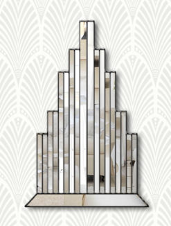 new york art deco wallpaper black trim wall mirror