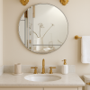 dahlia in silver bathroom art deco wall mirror