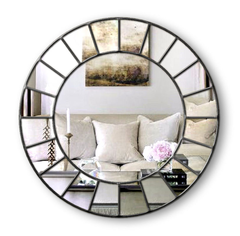 Maximus Handmade 3D Art Deco Wall Mirror in Black Bespoke Mirrors