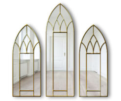 Alonso Original Handcrafted Gothic 3 Piece Wall Mirror in Gold