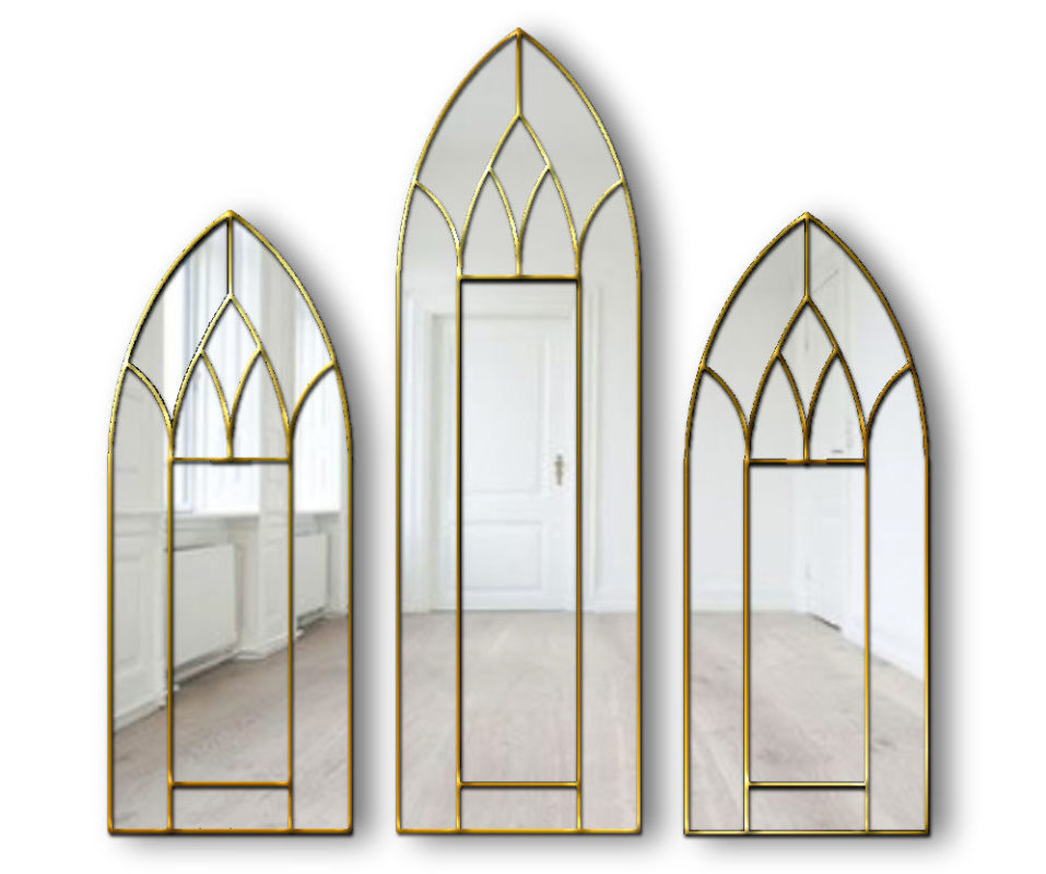 Alonso Original Handcrafted Gothic 3 Piece Wall Mirror in Black ...
