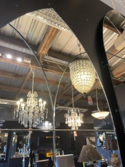 The Notre Dame Gothic window mirror triptych features diamond polished arch shaped mirrors, each comprising square and shaped mirror sections that create an amazing mirror and the perfect finishing touch for a Gothic look.