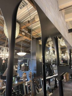 The Notre Dame Gothic window mirror triptych features diamond polished arch shaped mirrors, each comprising square and shaped mirror sections that create an amazing mirror and the perfect finishing touch for a Gothic look.