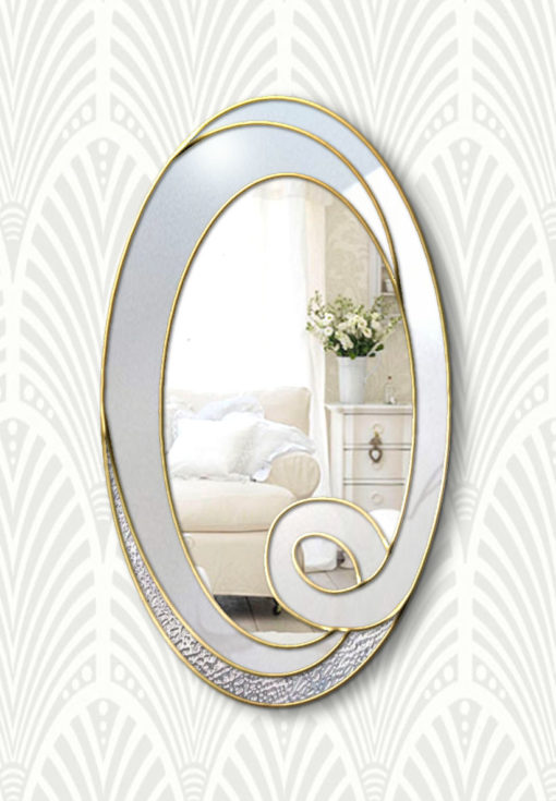 hope white and gold modern wall miror