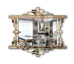 mia gold and bronze tinted mirror art deco